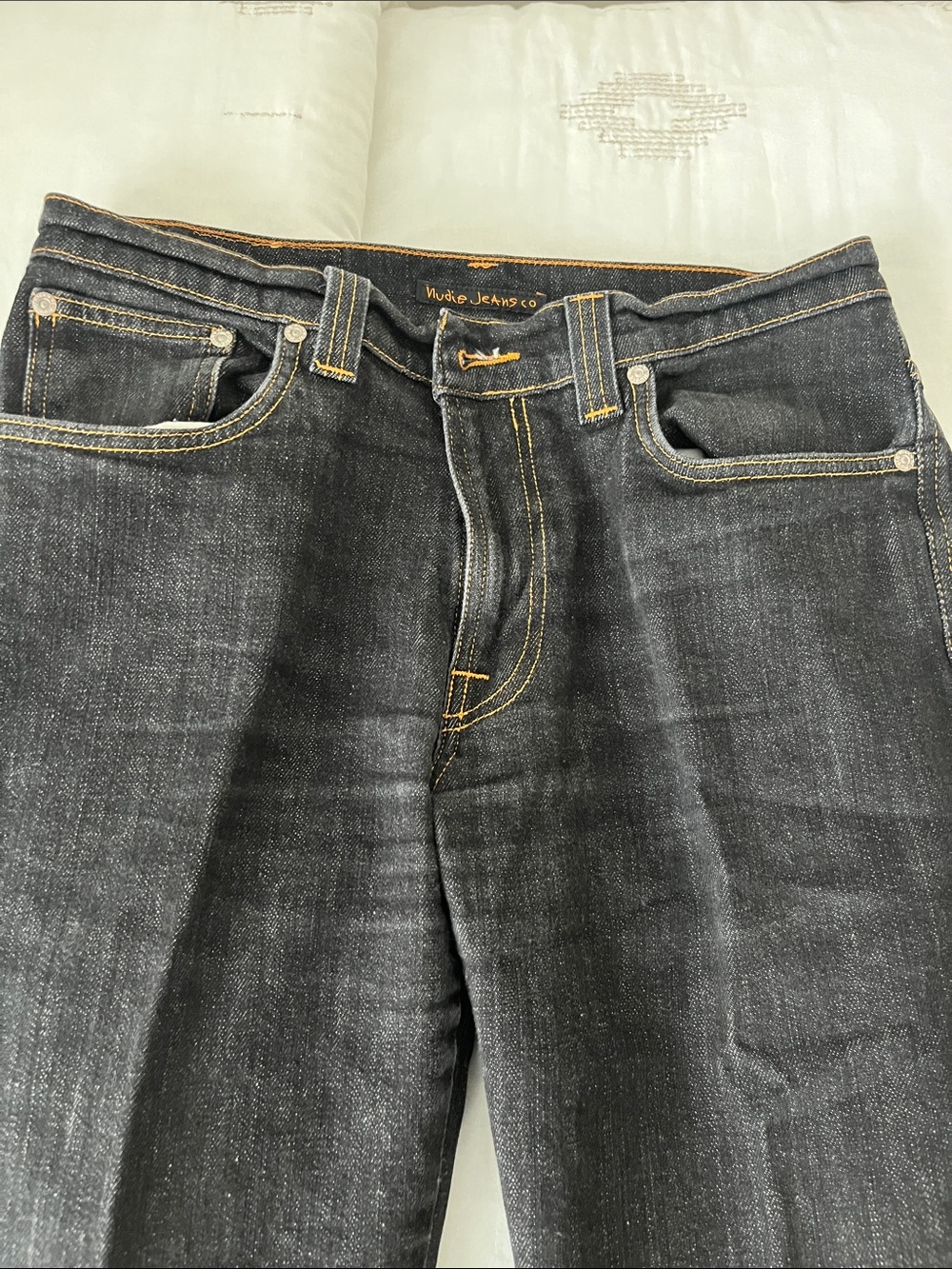Nudie Jeans Men's Black Denim Jeans 32x31 Slim Jim Dry Black